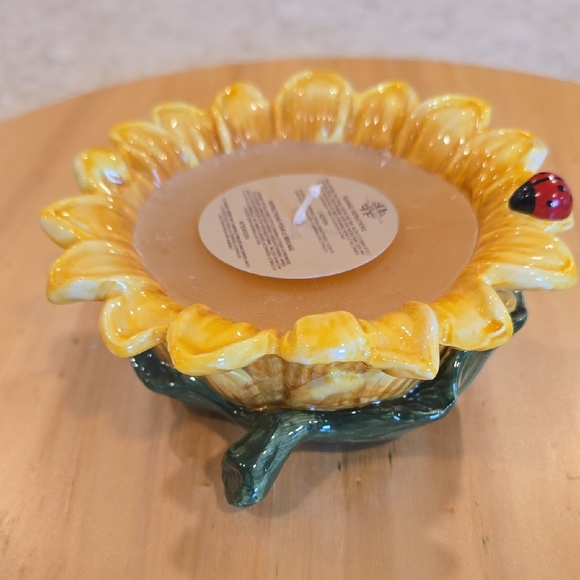 Fitz and Floyd Yellow Sunflower Candle Holder - Picture 3 of 9